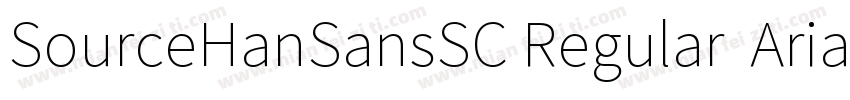 SourceHanSansSC Regular  Arial Uni字体转换